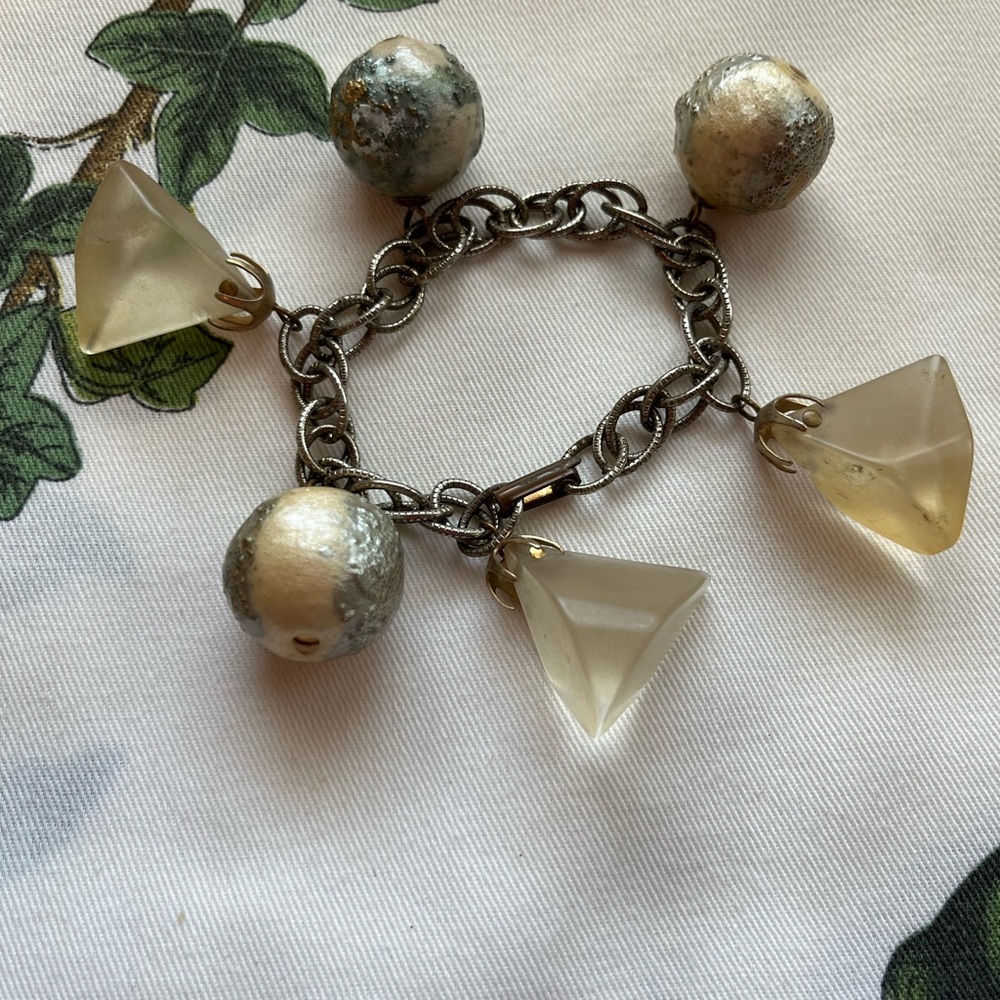 Vintage 60’s space-age-y unusual charm bracelet.